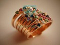Женское золотое кольцо из семи частей с камнями на заказ